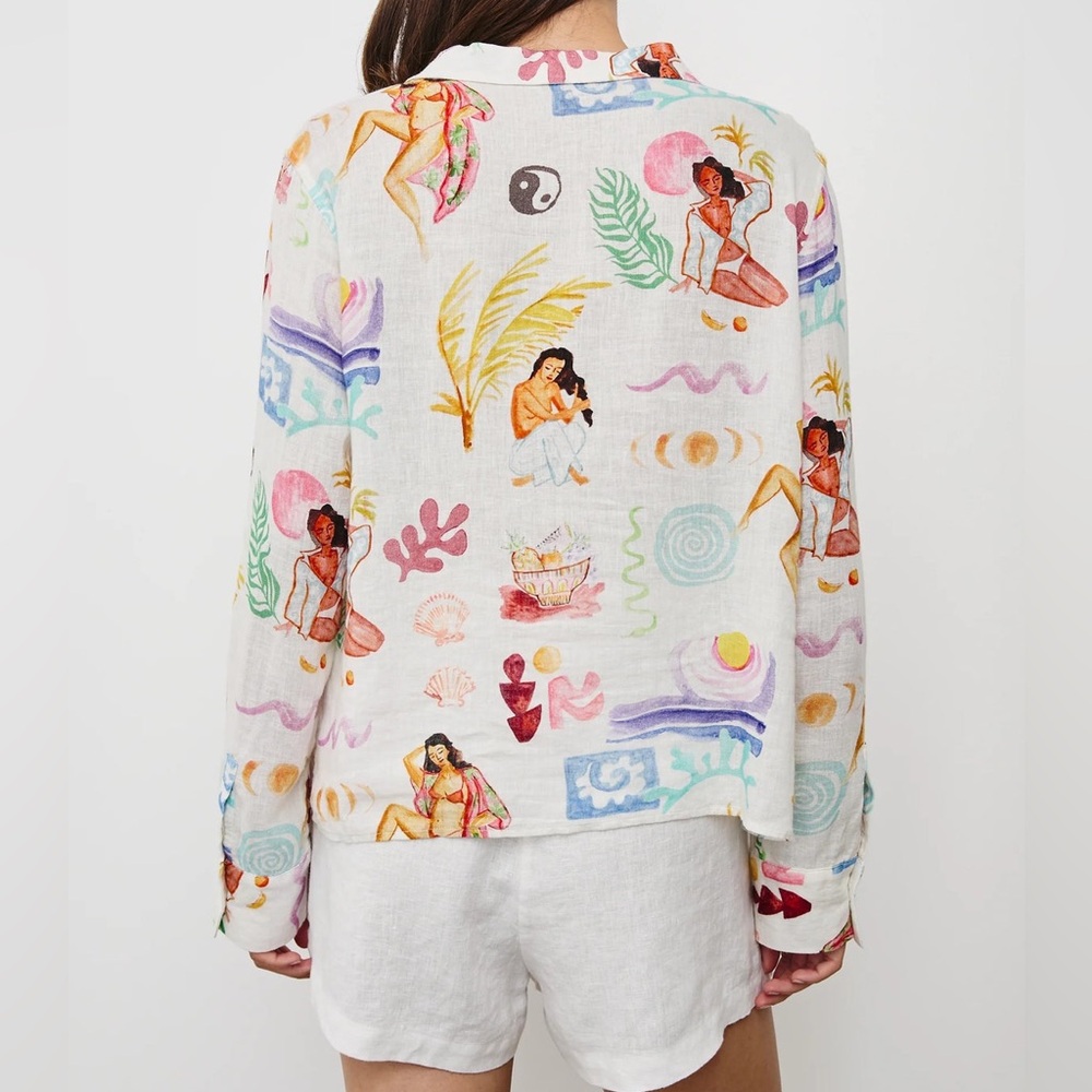 Rails Multicolor Printed Blouse Elm Shirt in Ivory Bathing Ladies🫣 - Picture 12 of 17